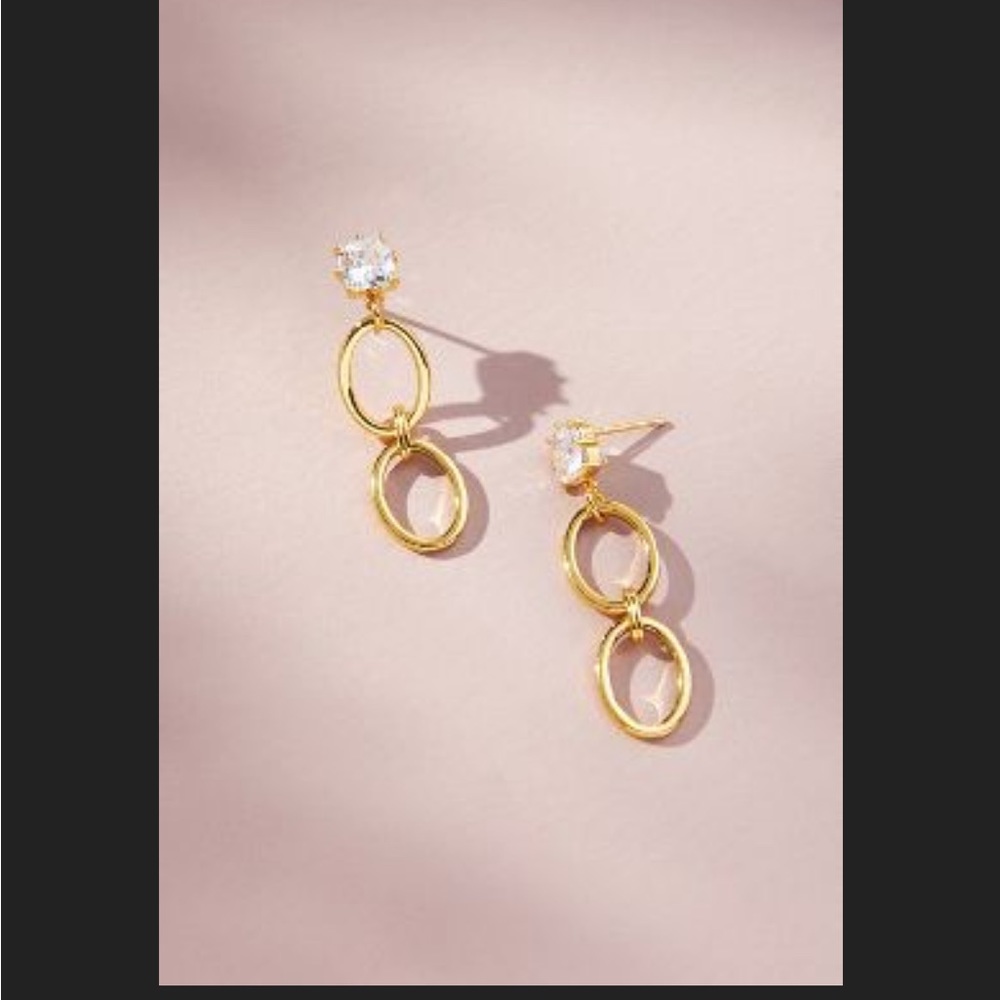 Anthropologie Crystal Link earrings - new!